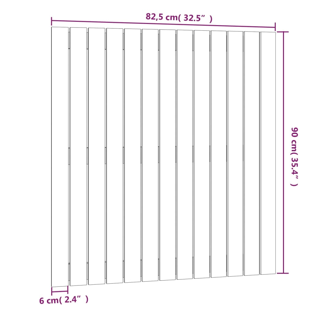 Wall Headboard Honey Brown 82.5x3x90 cm Solid Wood Pine