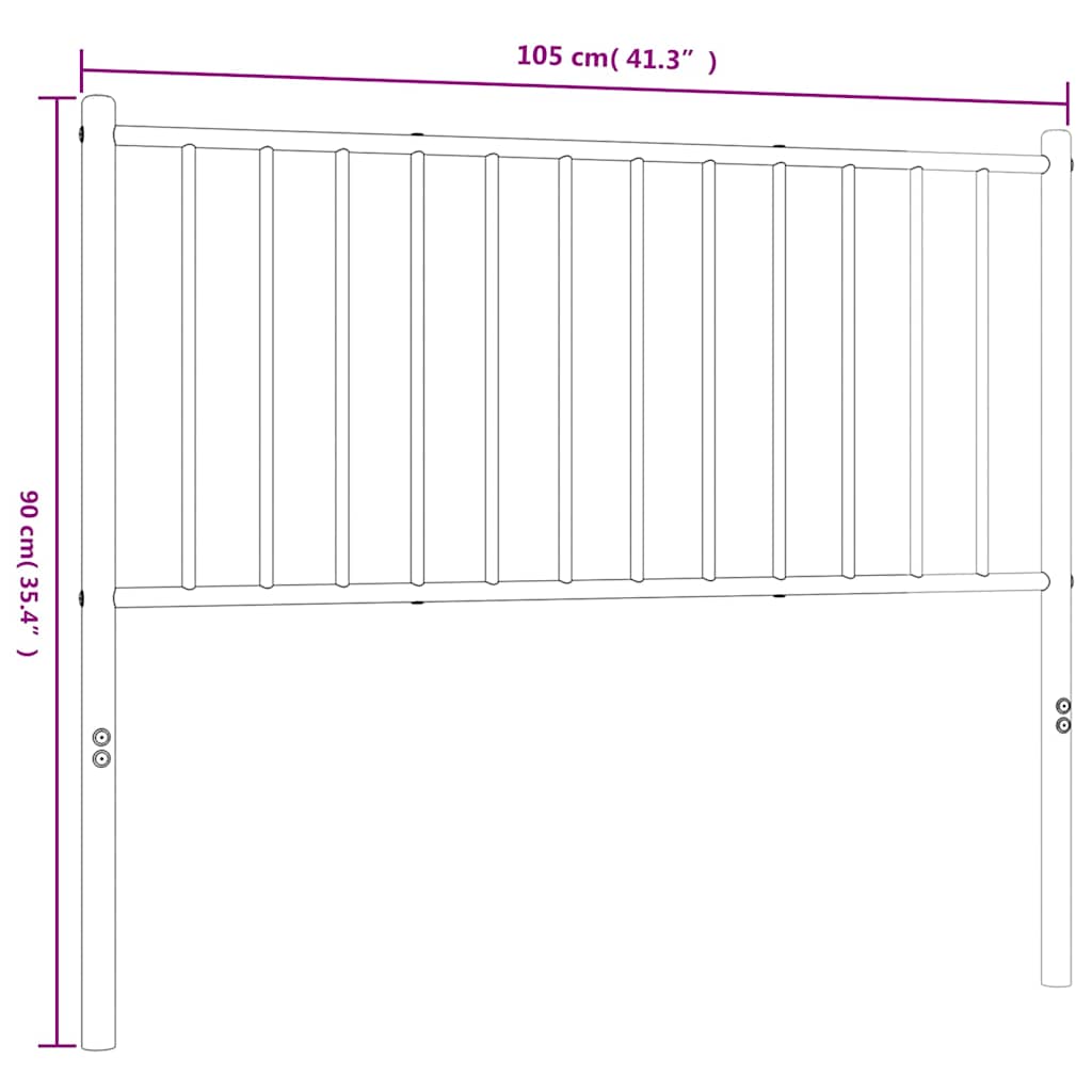Metal Headboard Black 100 cm