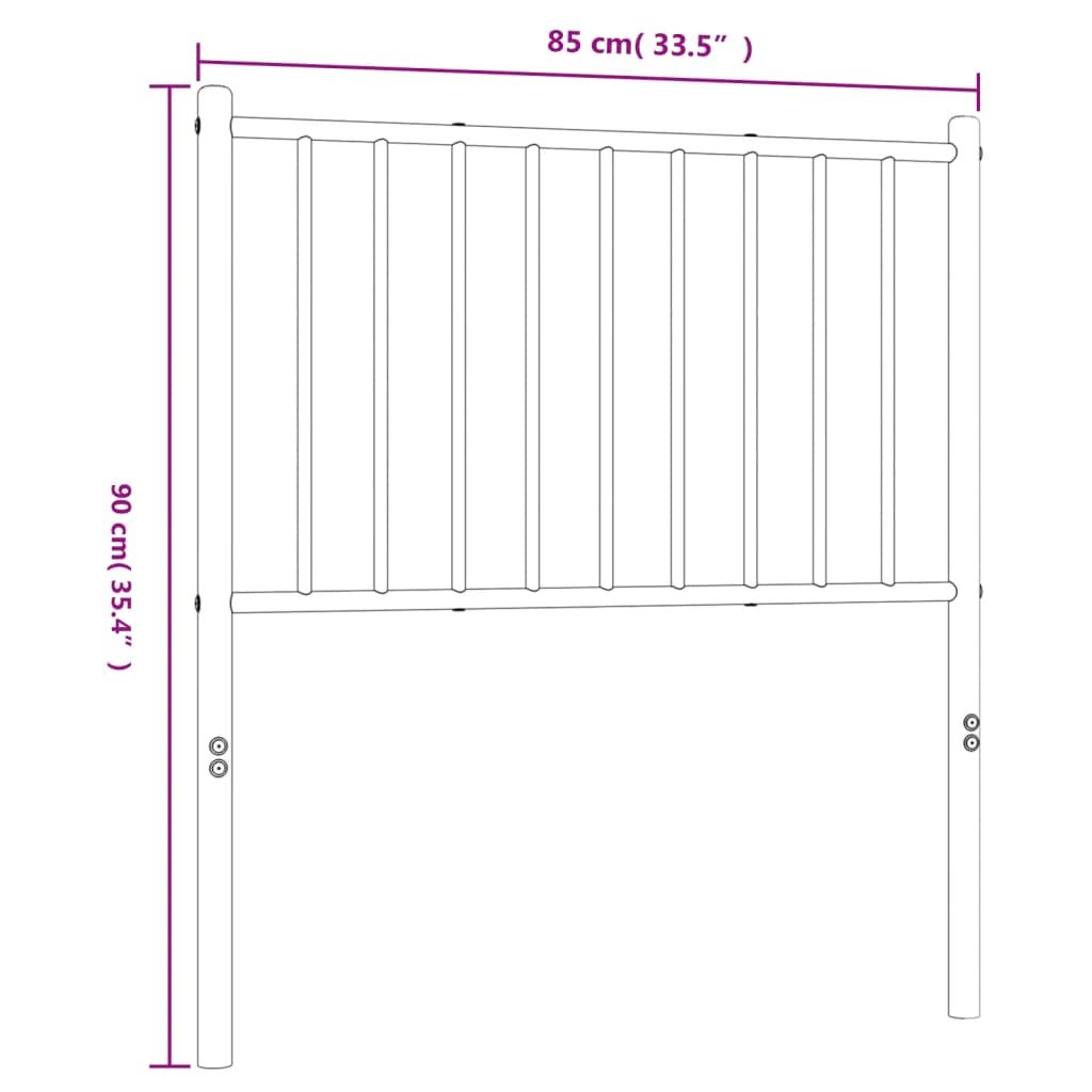 Metal Headboard White 80 cm