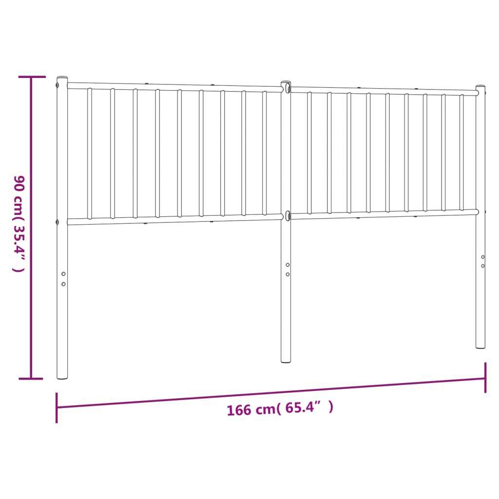 Metal Headboard White 160 cm