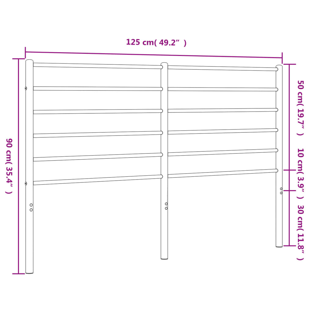Metal Headboard White 120 cm