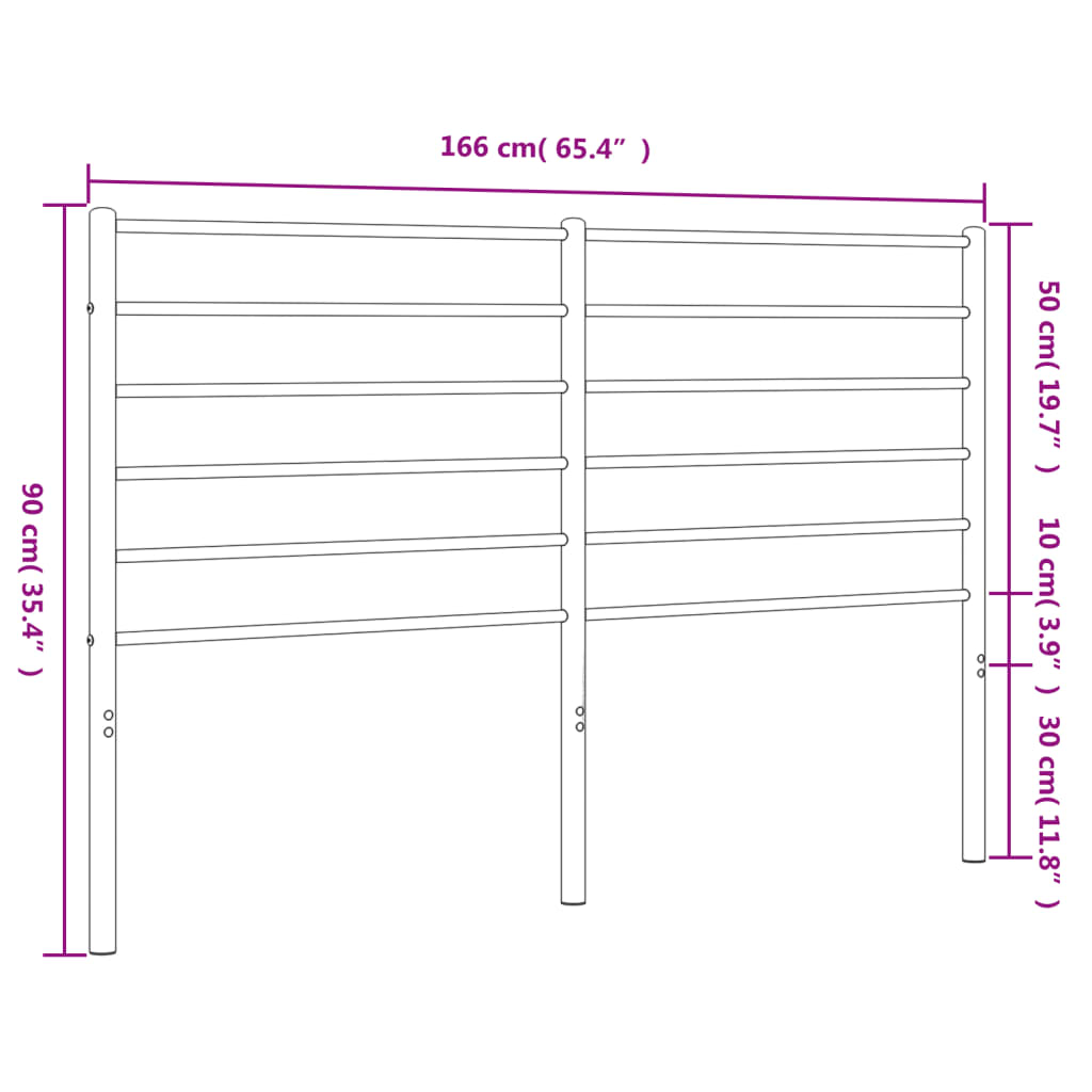 Metal Headboard White 160 cm