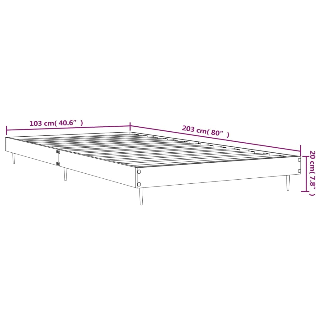 Bed Frame without Mattress Smoked Oak 100x200 cm Engineered Wood
