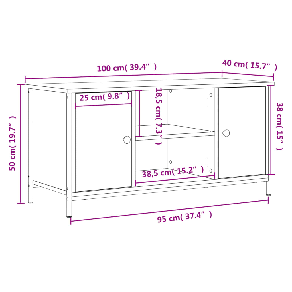 Modern Wooden 40 Inch TV Tele Stand Unit Cabinet With 2 Doors & Open Shelve