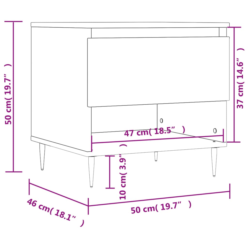 Coffee Table Grey Sonoma 50x46x50 cm Engineered Wood