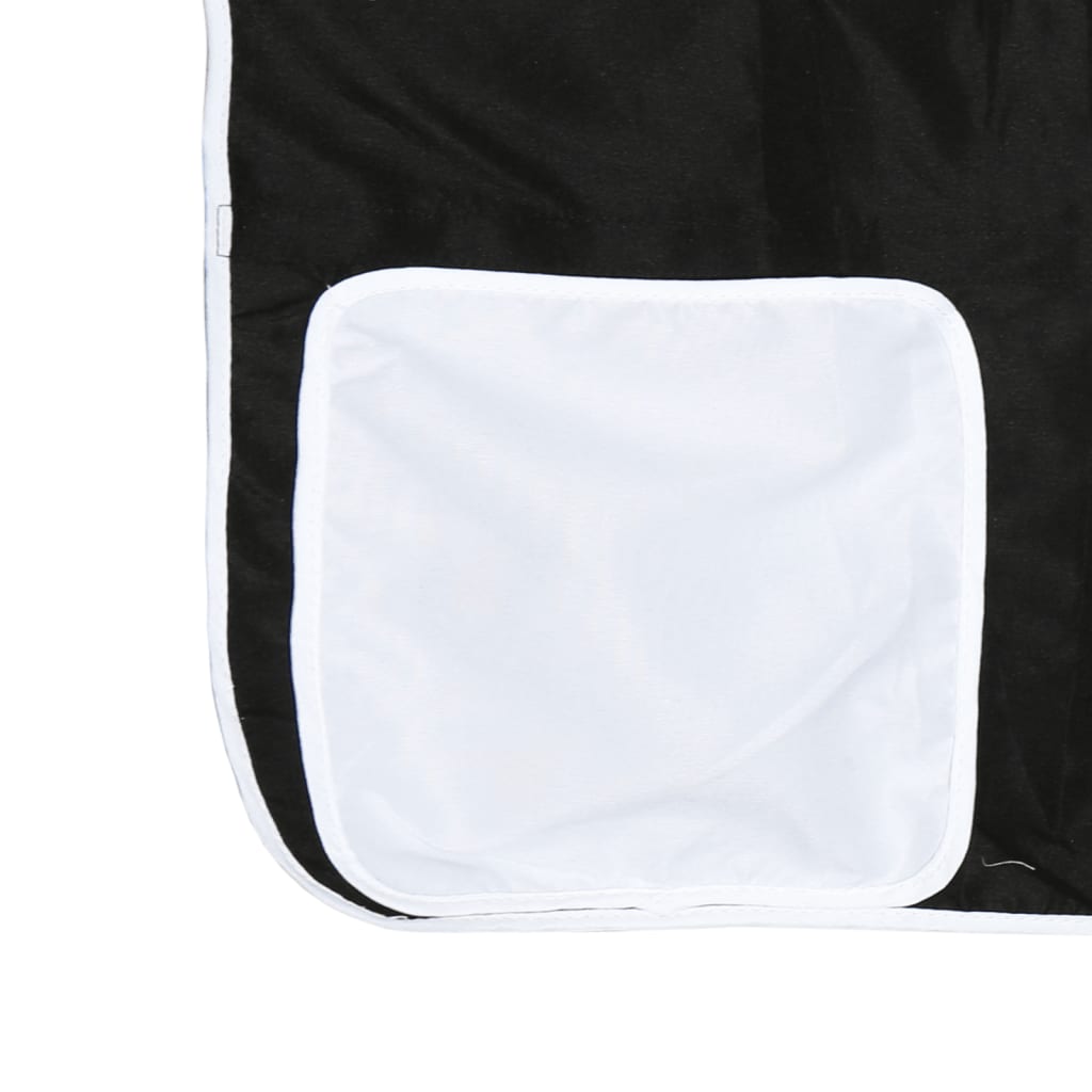 Kids' Loft Bed with Curtains without Mattress White&Black 80x200cm