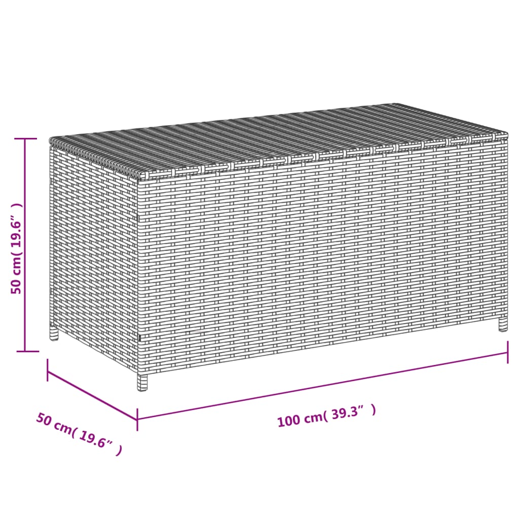 Outdoor Patio Poly Rattan 190L Garden Storage Box Cushion Boxes Cabinet Unit
