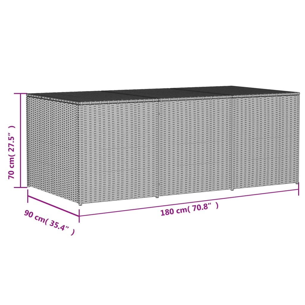 Outdoor Patio Poly Rattan Large Garden Storage Box Cushion Boxes Cabinet Unit