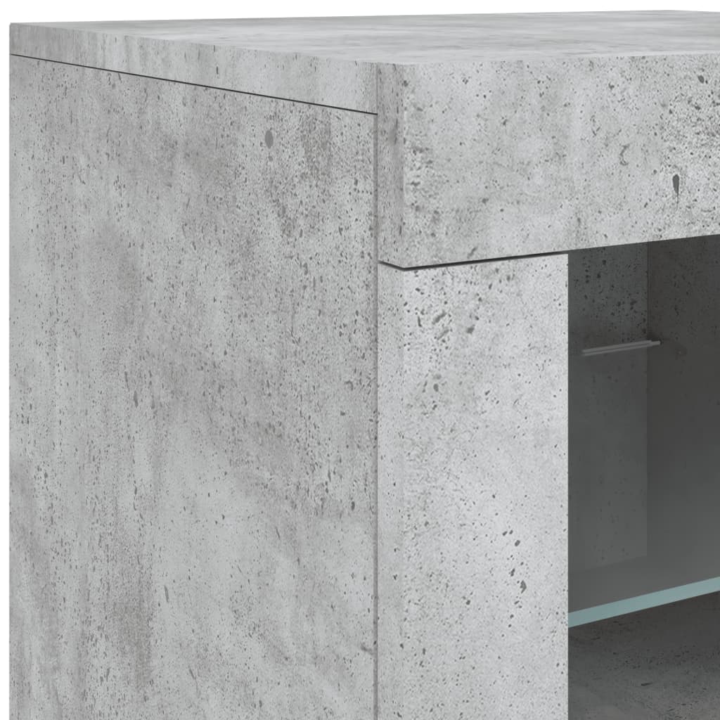 Sideboard with LED Lights Concrete Grey 60.5x37x67 cm