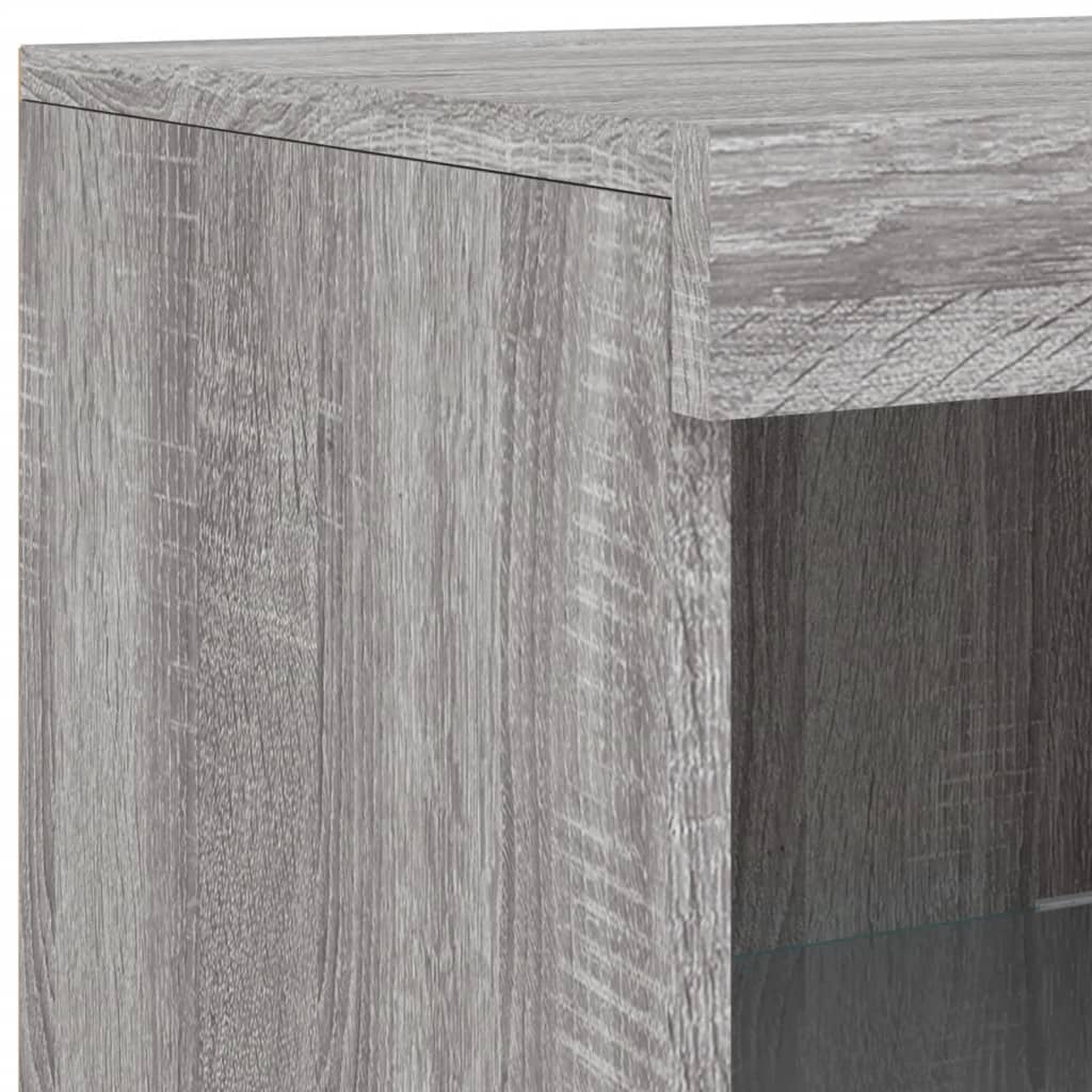 Sideboards with LED Lights 3 pcs Grey Sonoma Engineered Wood