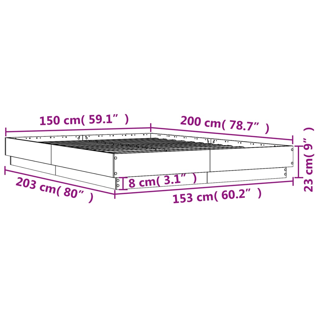 Modern Wooden King Size 150cm Bed Frame Sturdy Wood Beds