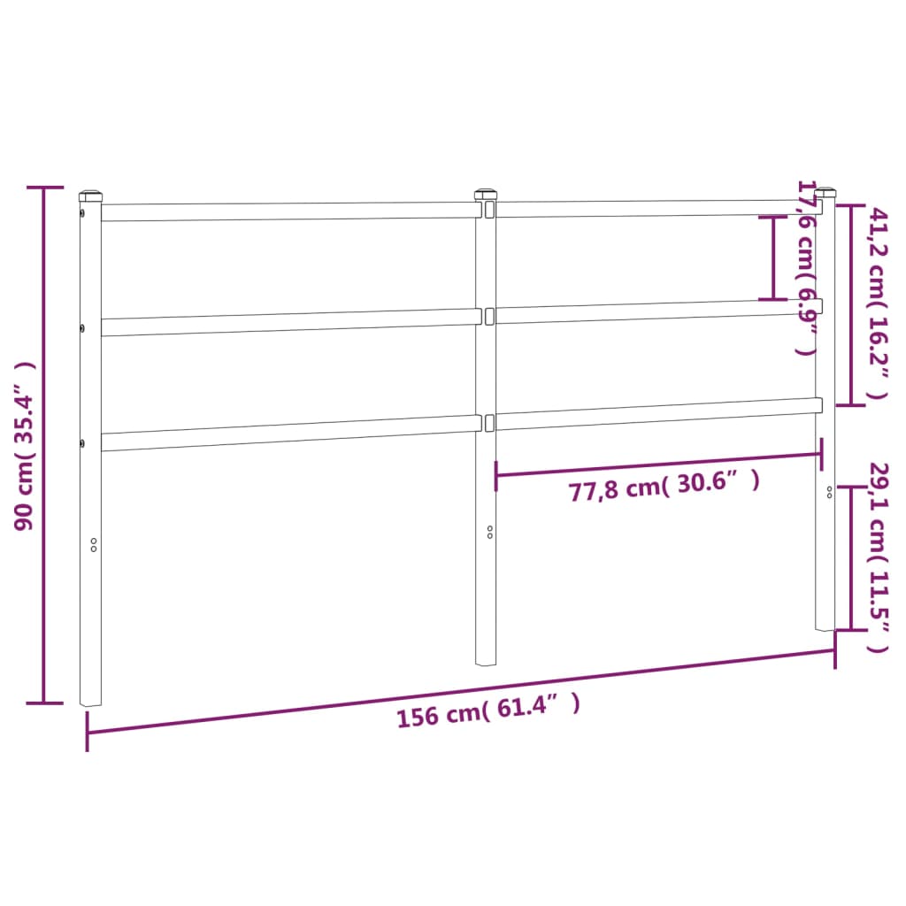 Metal Headboard White 150 cm