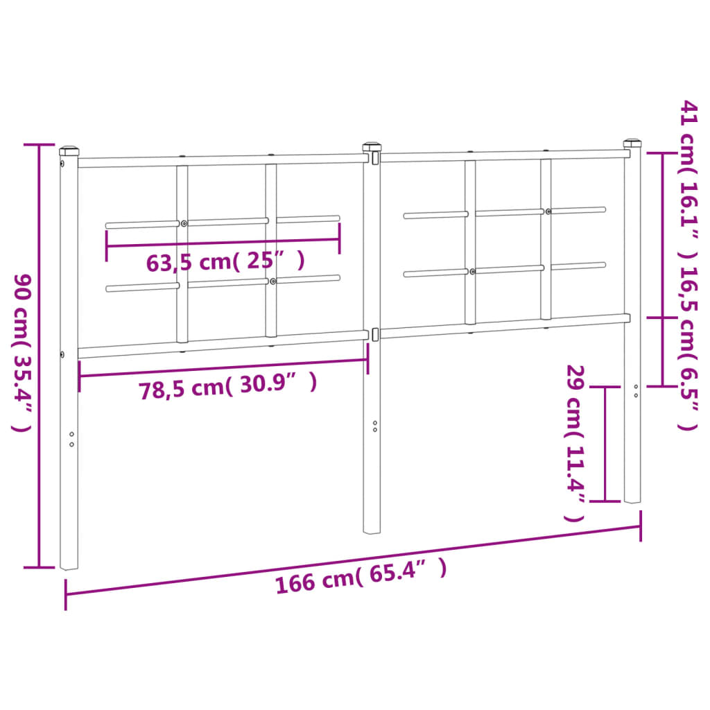 Metal Headboard White 160 cm