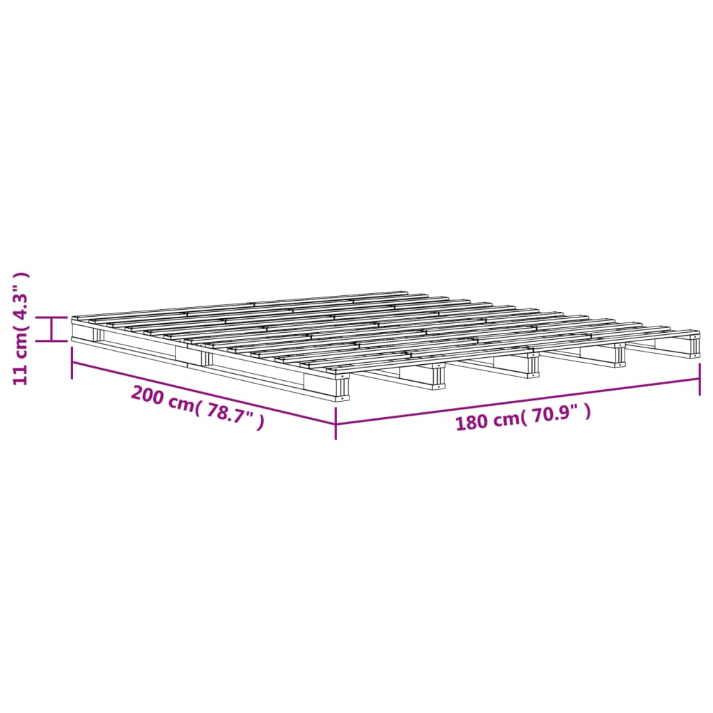 Pallet Bed Wax Brown 180x200 cm Super King Size Solid Wood Pine