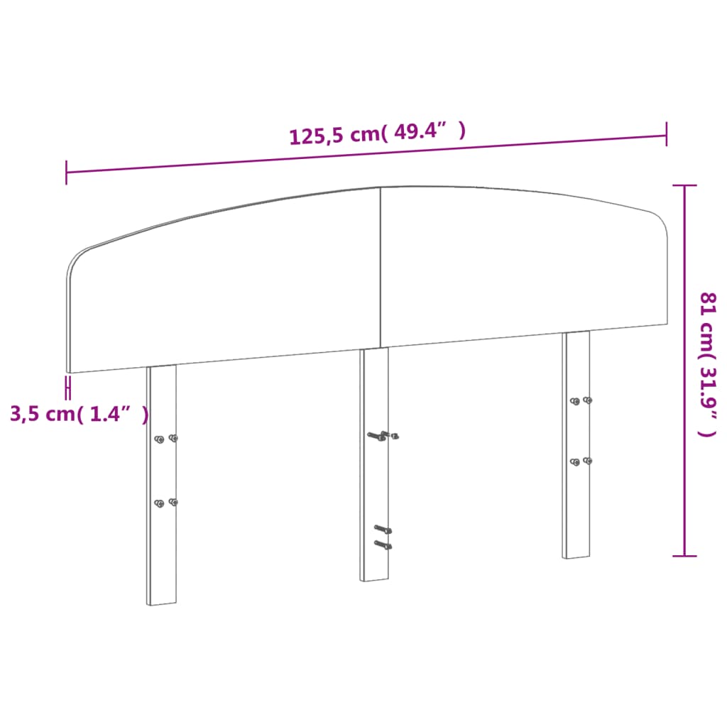 Headboard 120 cm Solid Wood Pine