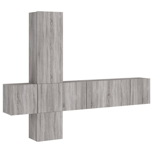 5 Piece TV Wall Units Grey Sonoma Engineered Wood