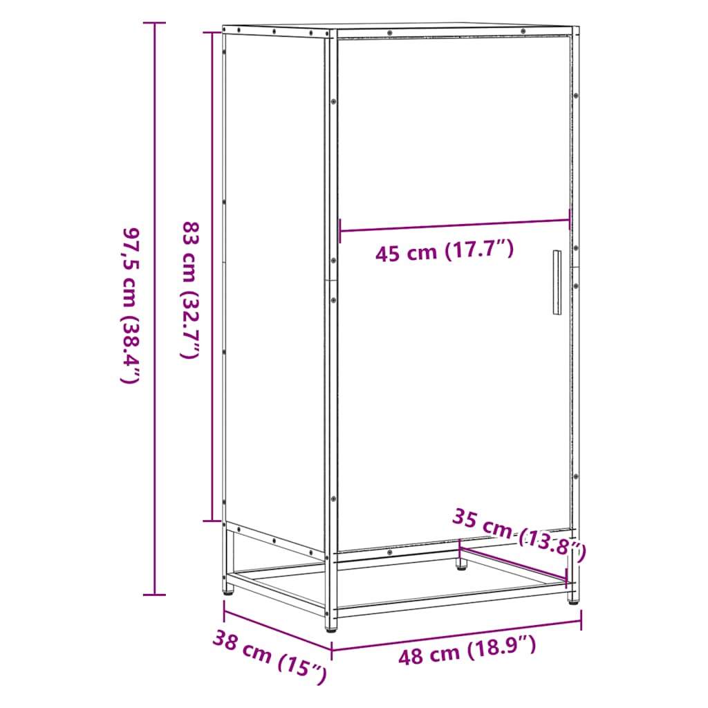 Shoe Rack Sonoma Oak 48x38x97.5 cm Engineered Wood