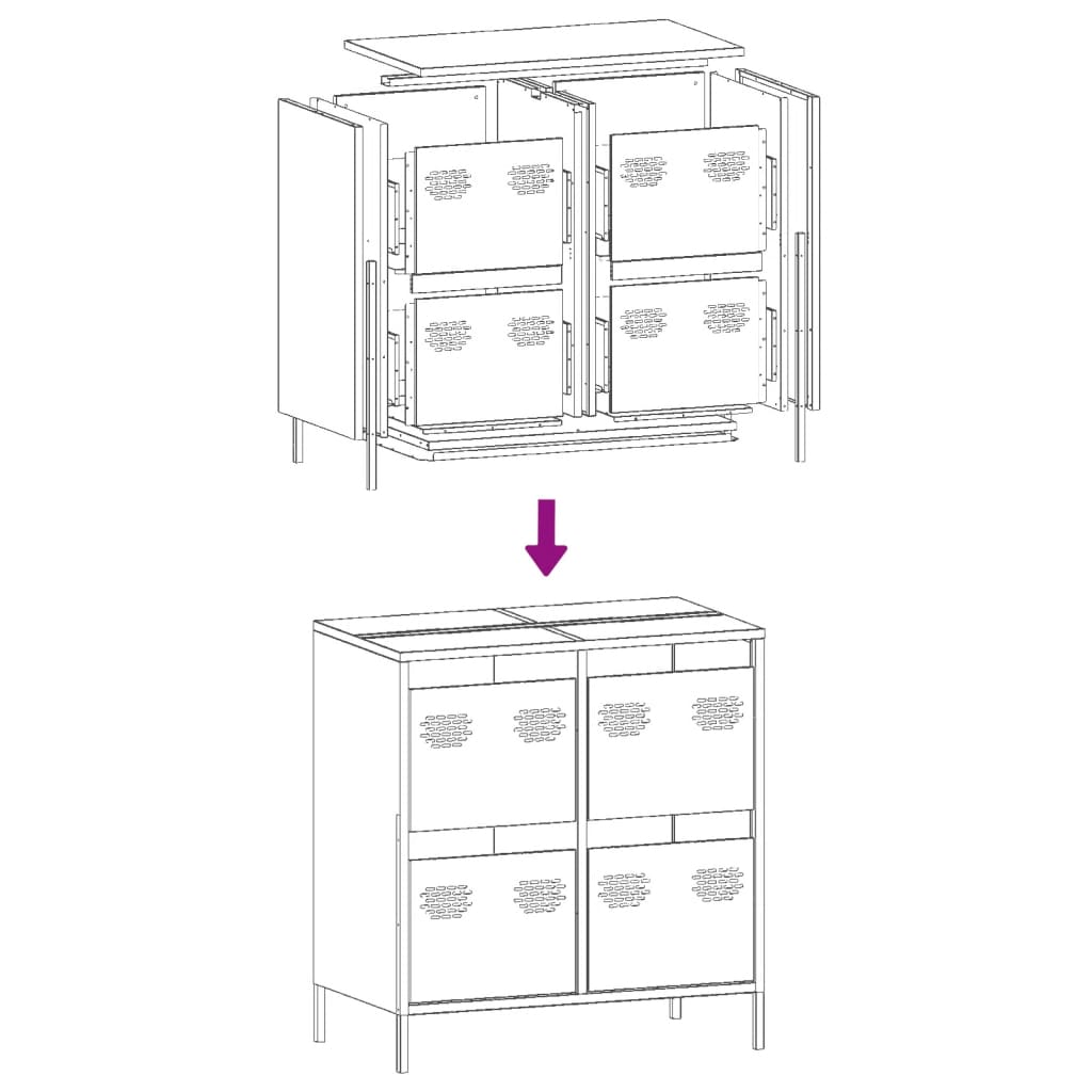Sideboard Anthracite 68x39x73.5 cm Cold-rolled Steel