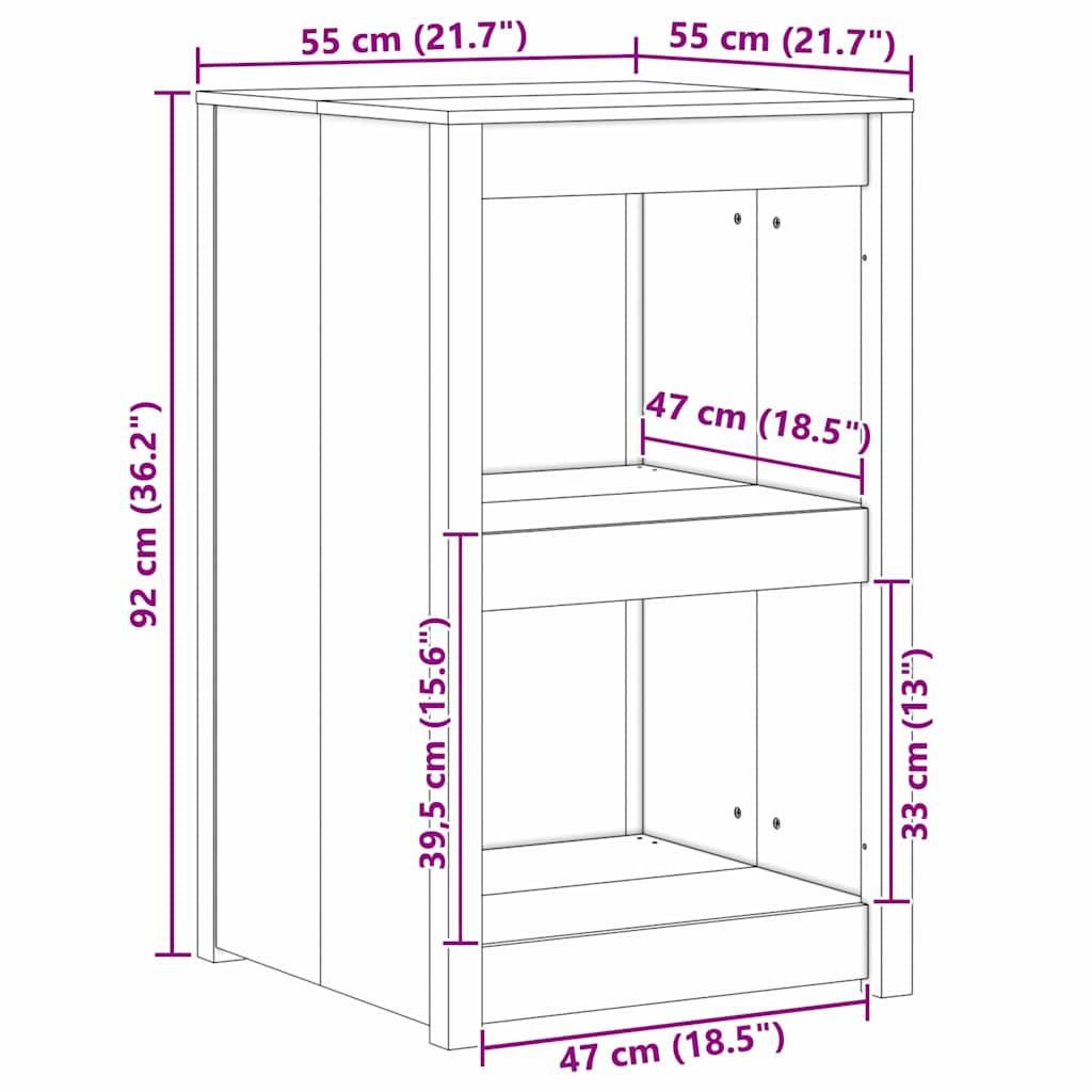 Kitchen Cabinet Brown 55 x 55 x 92 cm Solid Douglas Fir wood