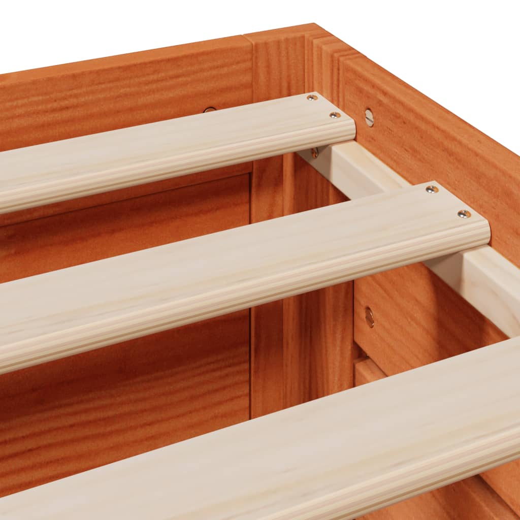 Bed Frame without Mattress with Drawers Wax Brown 120x190 cm Small Double Solid Wood Pine
