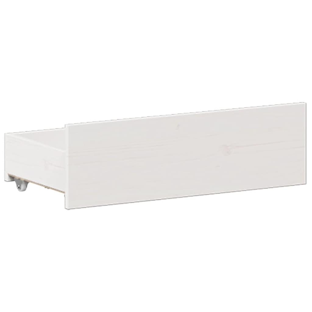 Bookcase Bed without Mattress White 150x200 cm King Solid Wood Pine
