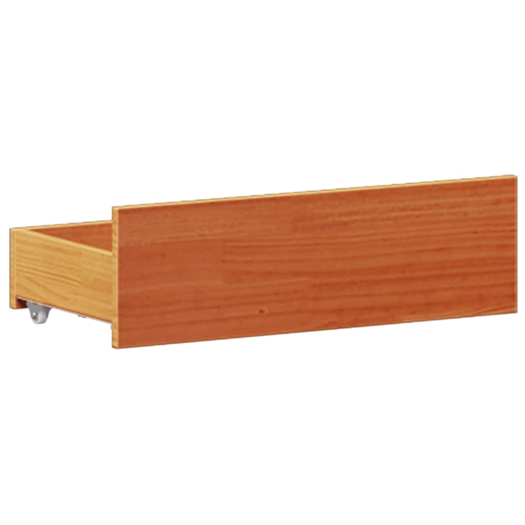 Bookcase Bed without Mattress Wax Brown 135x190 cm Double Solid Wood Pine