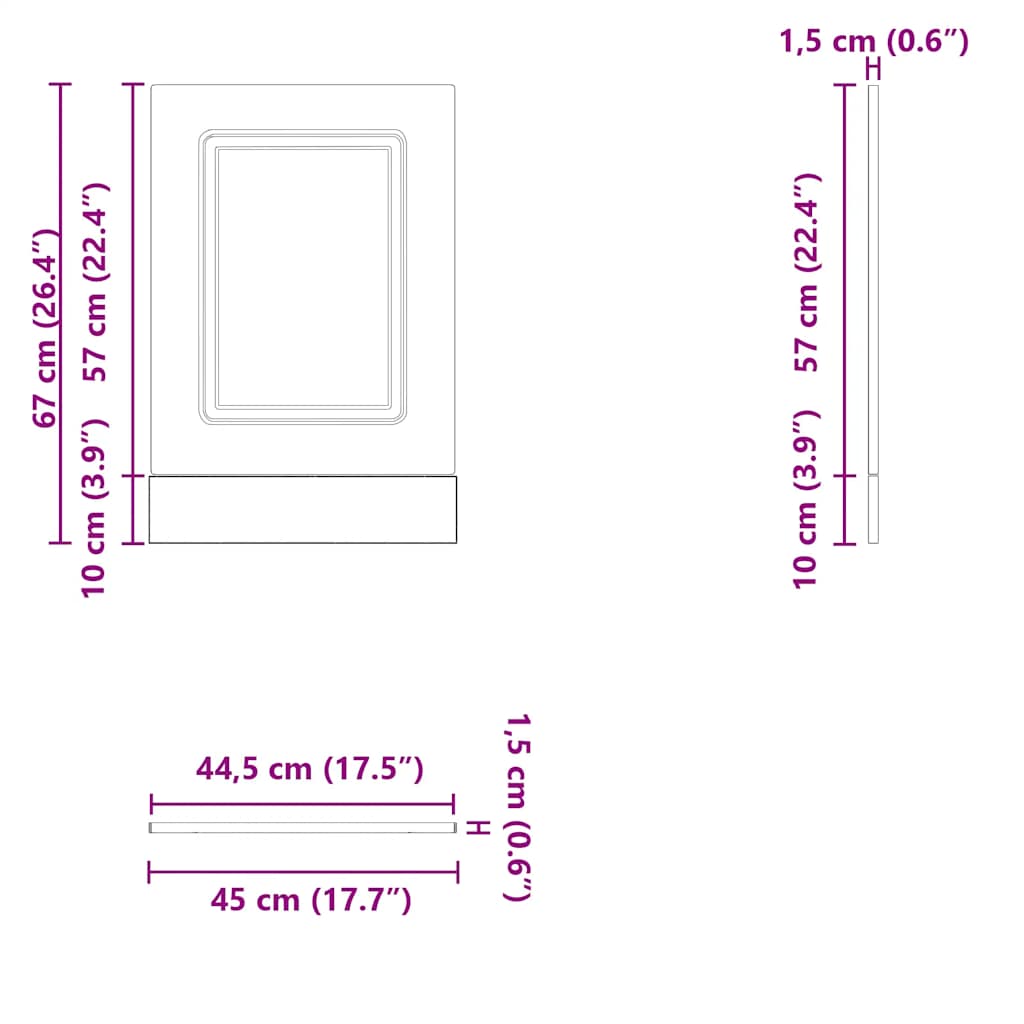 Dishwasher Panel Kalmar Brown Oak 45x1.5x67 cm Engineered Wood