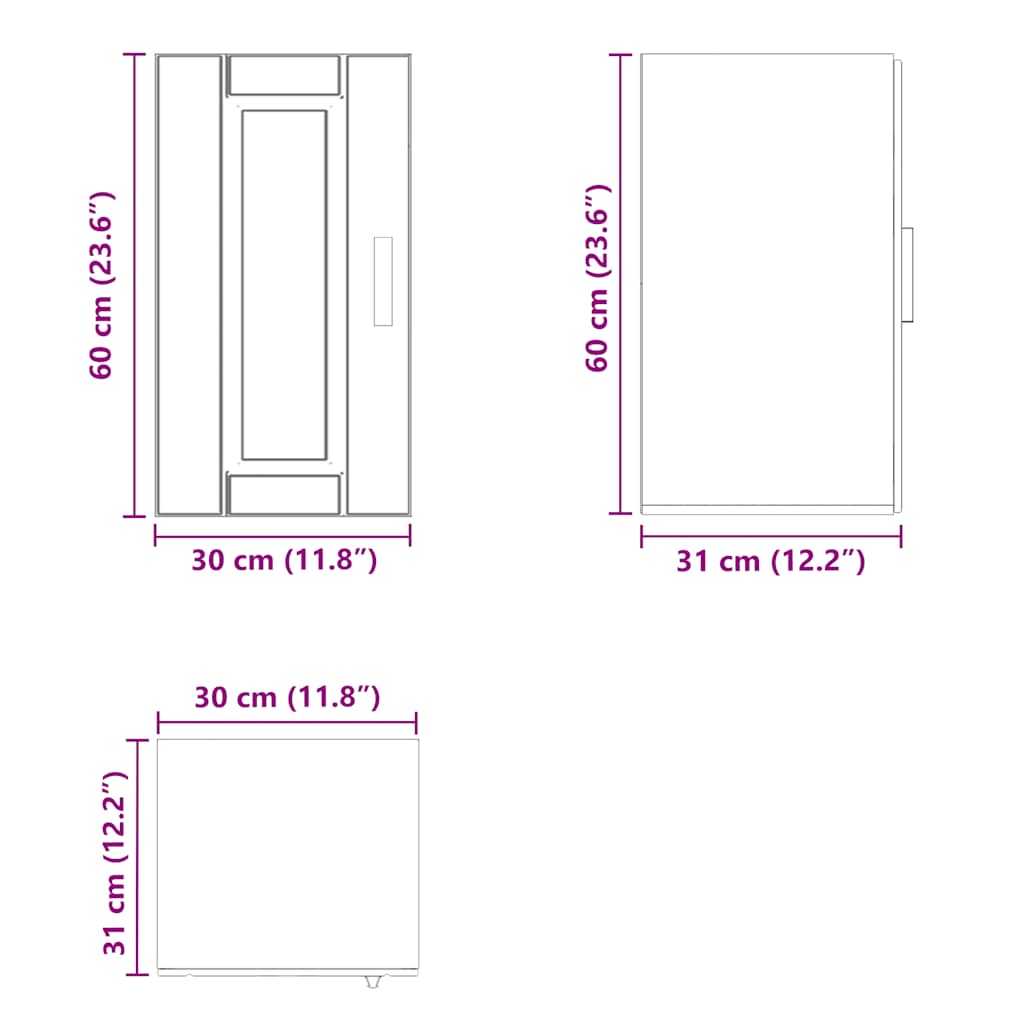 Kitchen Wall Cabinet Porto High Gloss White Engineered Wood