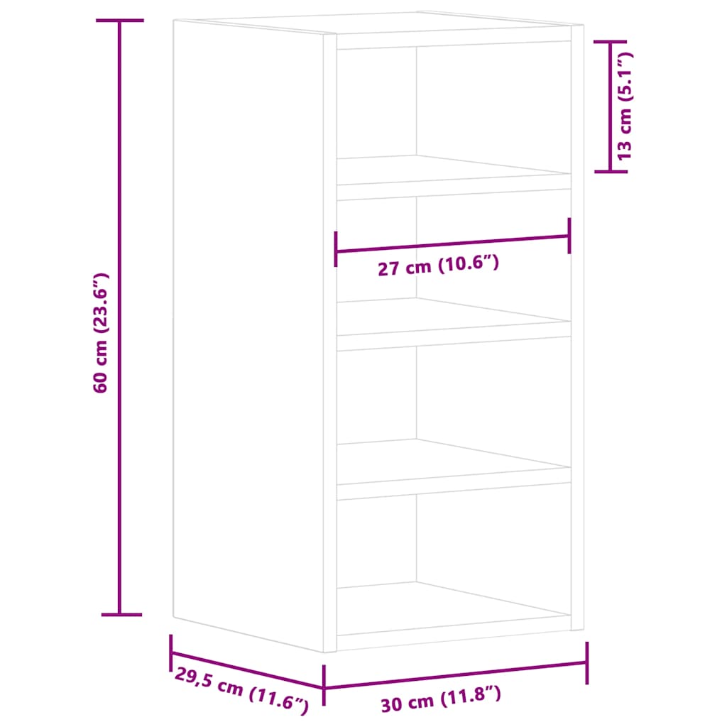 Hanging Cabinet Riga Artisan Oak 30x29.5x60 cm Engineered Wood