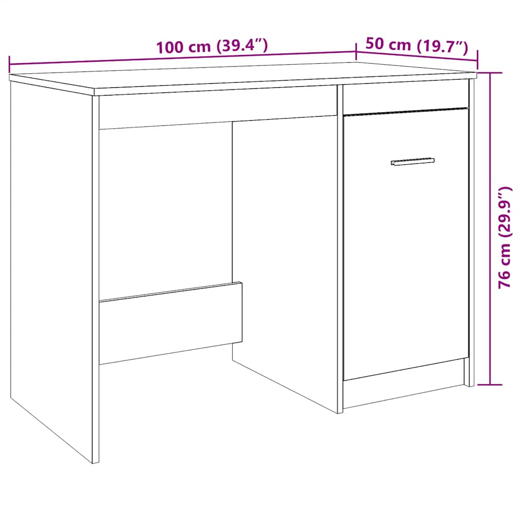 Modern Wooden Home Office Computer Desk Table With Storage Cupboard Wood