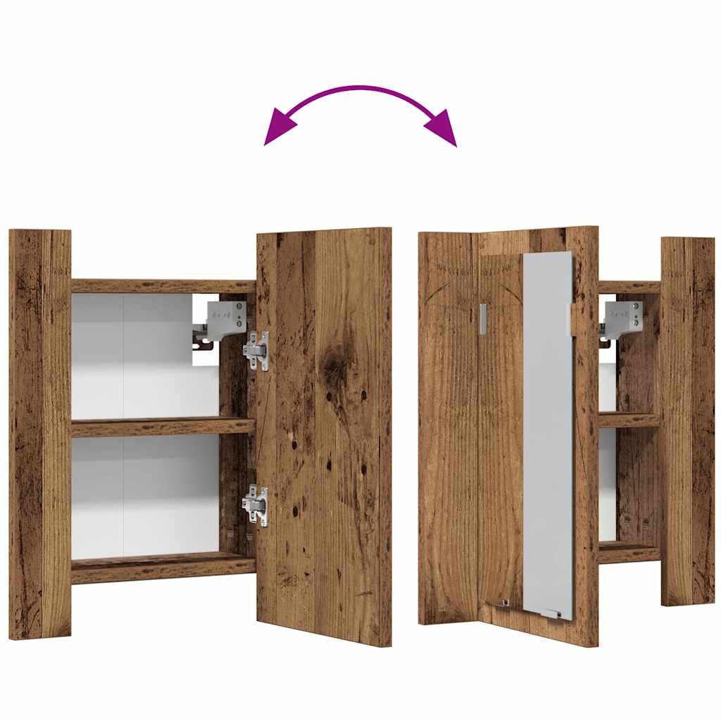 LED Bathroom Mirror Cabinet Old Wood 40x12x45 cm Engineered Wood