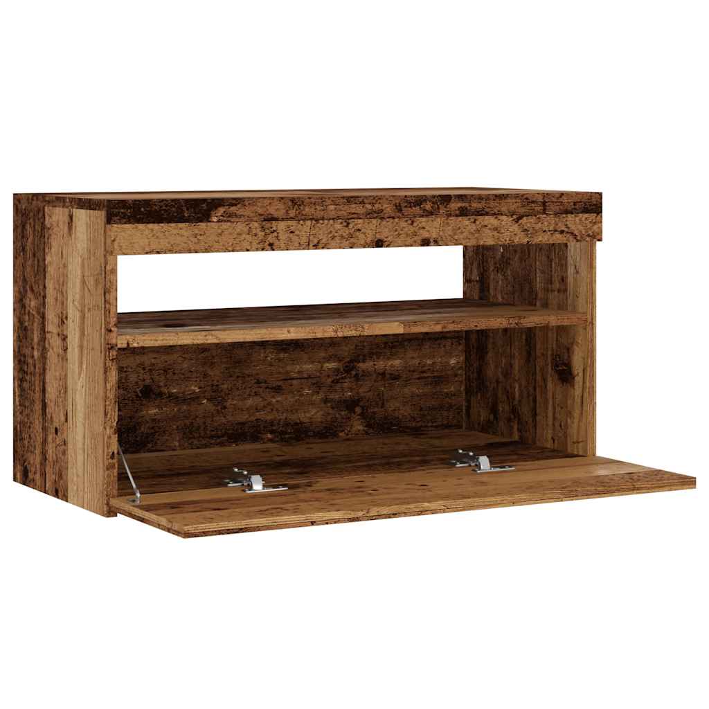 TV Cabinets with LED Lights 2 pcs Old Wood Engineered Wood
