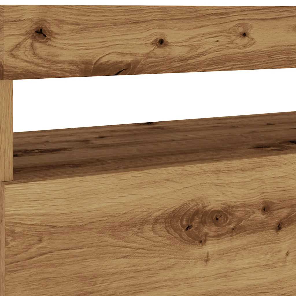 TV Cabinet with LED Lights Artisan Oak 75x35x40 cm Engineered Wood