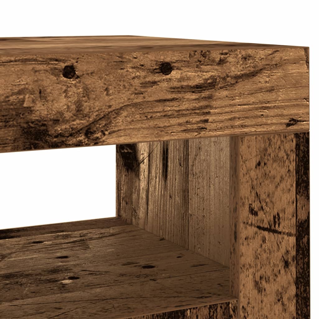 Sideboard with LED Lights Old Wood 80x35x75 cm Engineered Wood