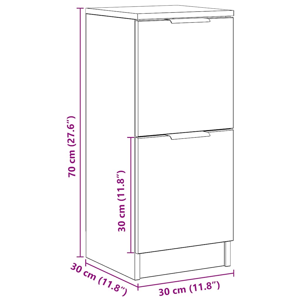 Sideboard Artisan Oak 30x30x70 cm Engineered Wood