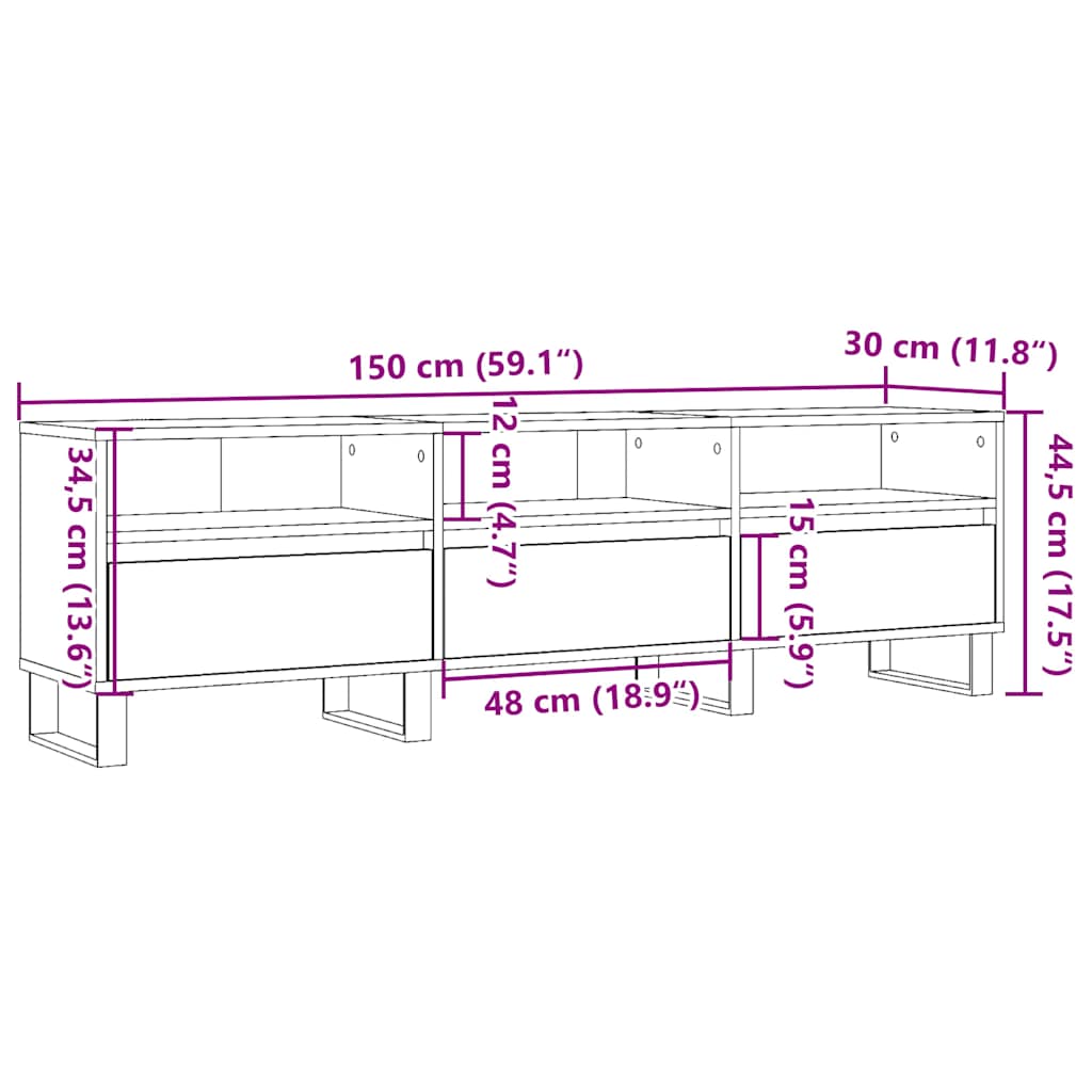 Modern Wooden 60 Inch TV Tele Stand Unit Cabinet With 6 Storage Compartments