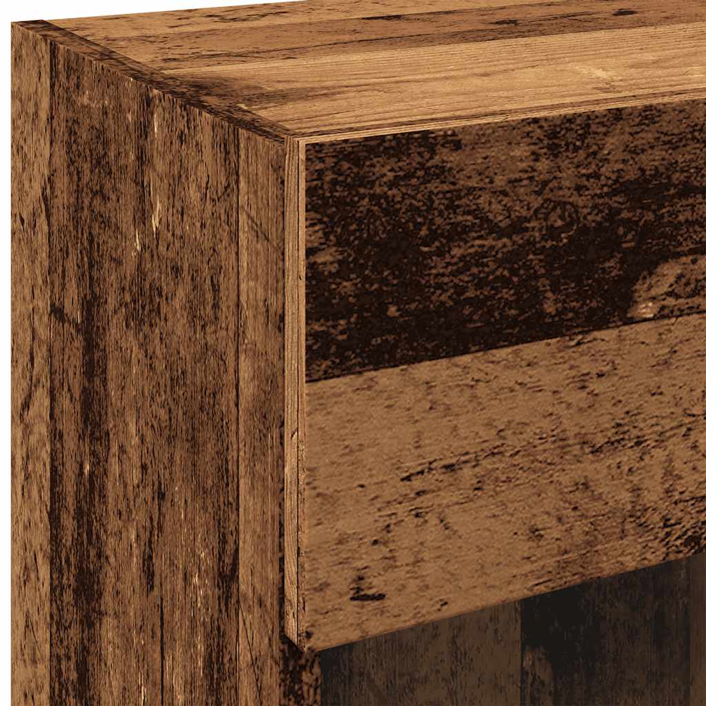 TV Wall Cabinets with LED Lights 2 pcs Old Wood 40x30x60,5 cm