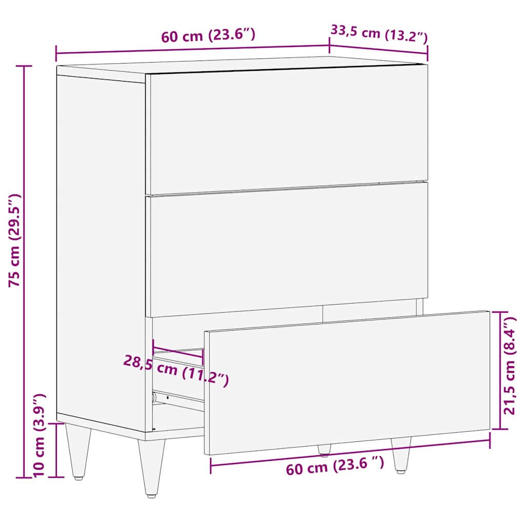Storage Cabinets & Lockers Brown 60 x 33.5 x 75 cm