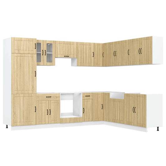 14 Piece Kitchen Cabinet Set Lucca Sonoma Oak Engineered Wood