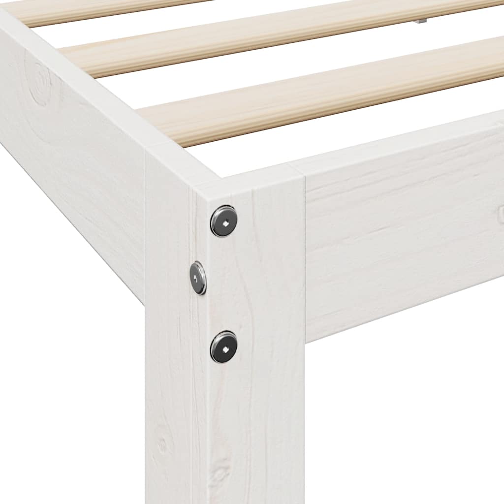 Bookcase Bed without Mattress White 140x200 cm Solid Wood Pine