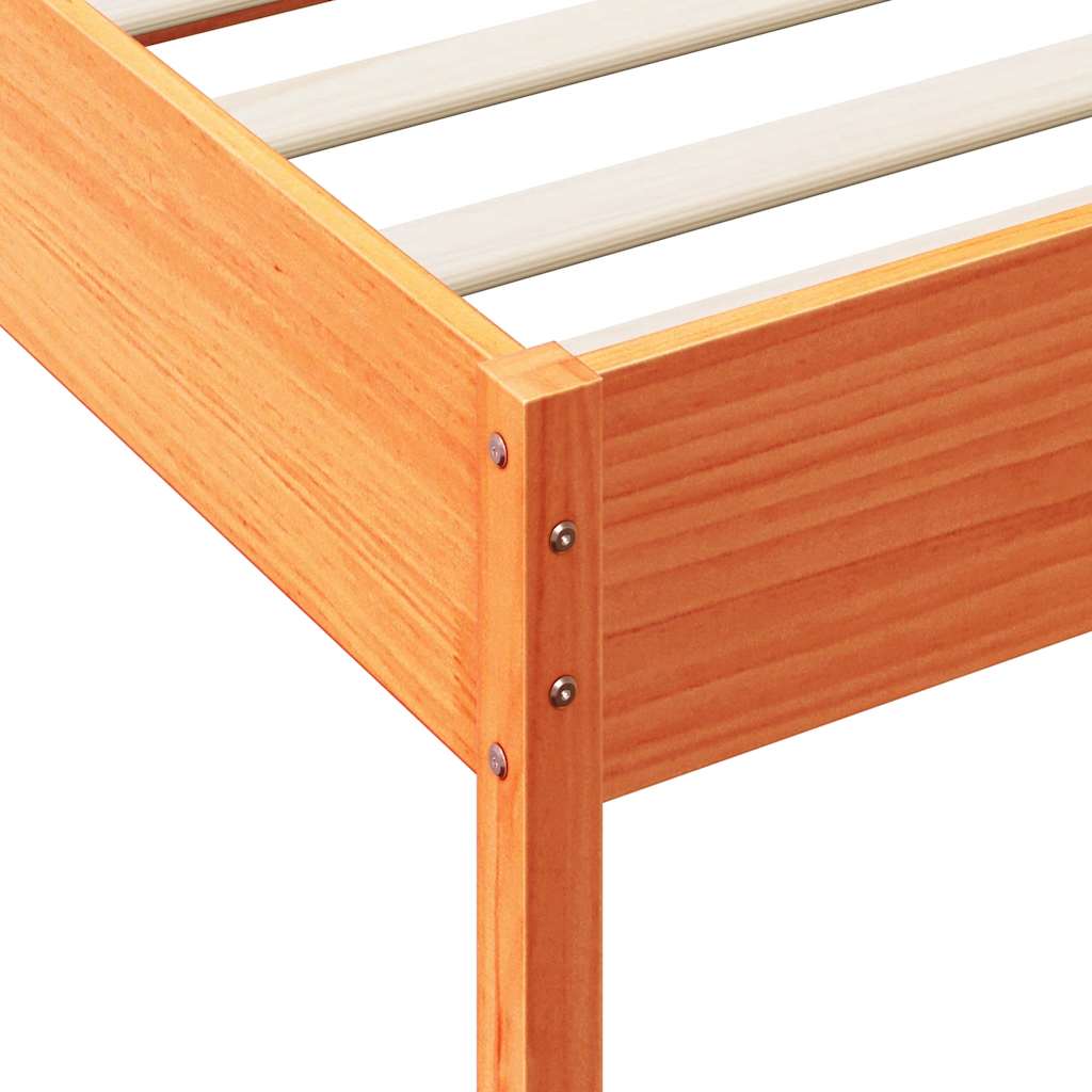 Bookcase Bed without Mattress Wax Brown 200x200 cm Solid Wood Pine