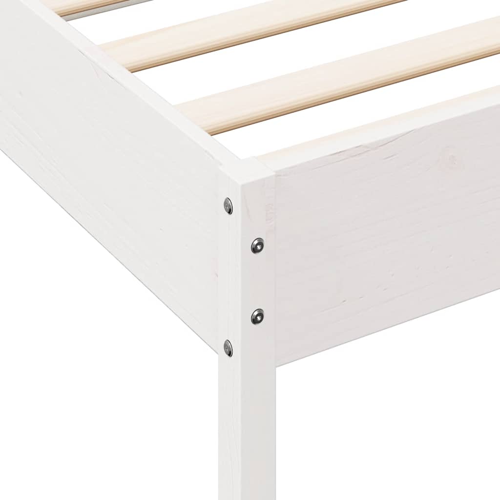 Bookcase Bed without Mattress White 120x200 cm Solid Wood Pine