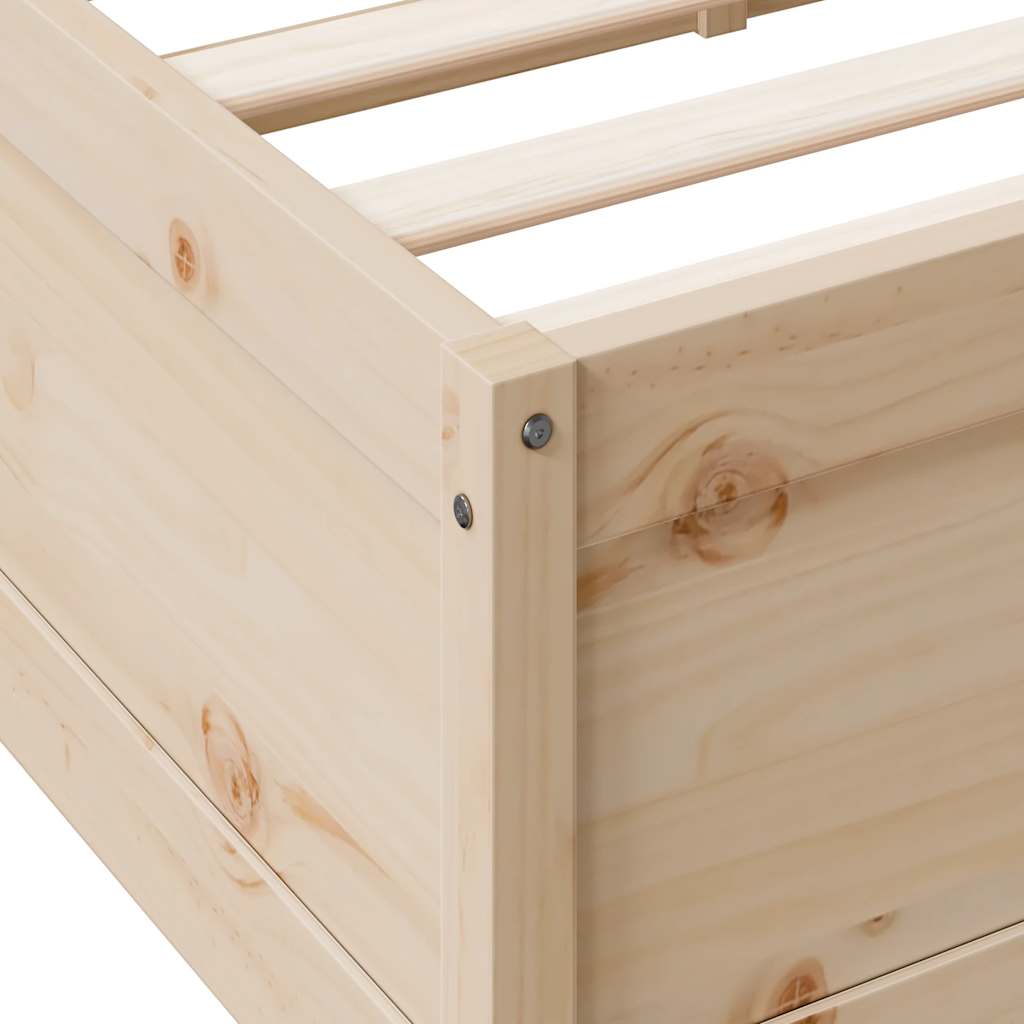 Bookcase Bed without Mattress 135x190cm Solid Wood Pine