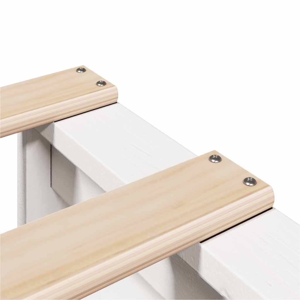 Bookcase Bed without Mattress White 180x200cm Solid Wood Pine
