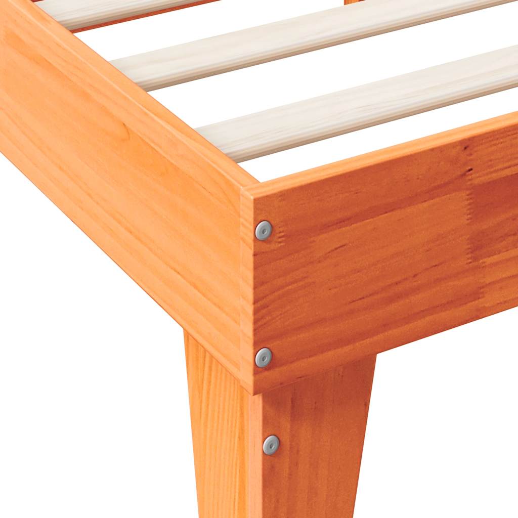 Bookcase Bed without Mattress Wax Brown 150x200cm Solid Wood Pine