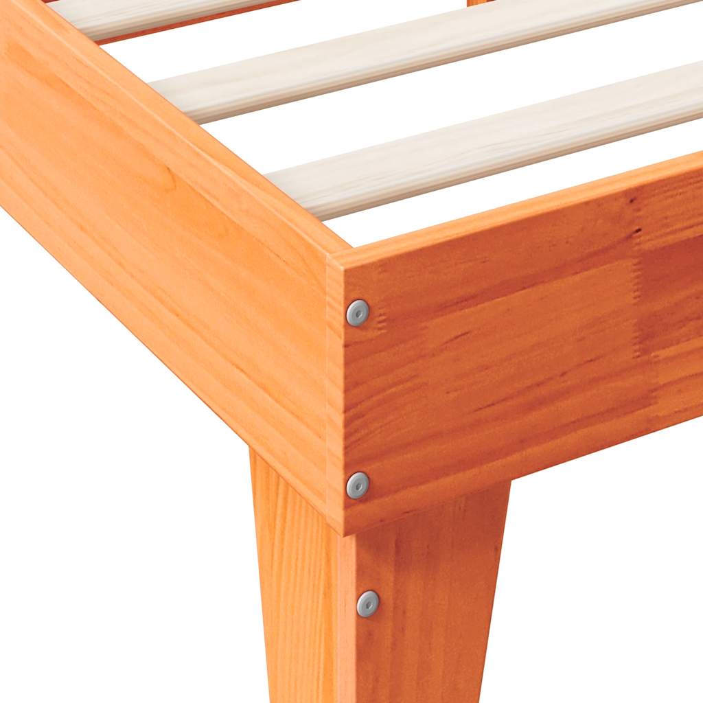 Bookcase Bed without Mattress Wax Brown 135x190cm Double Solid Wood Pine