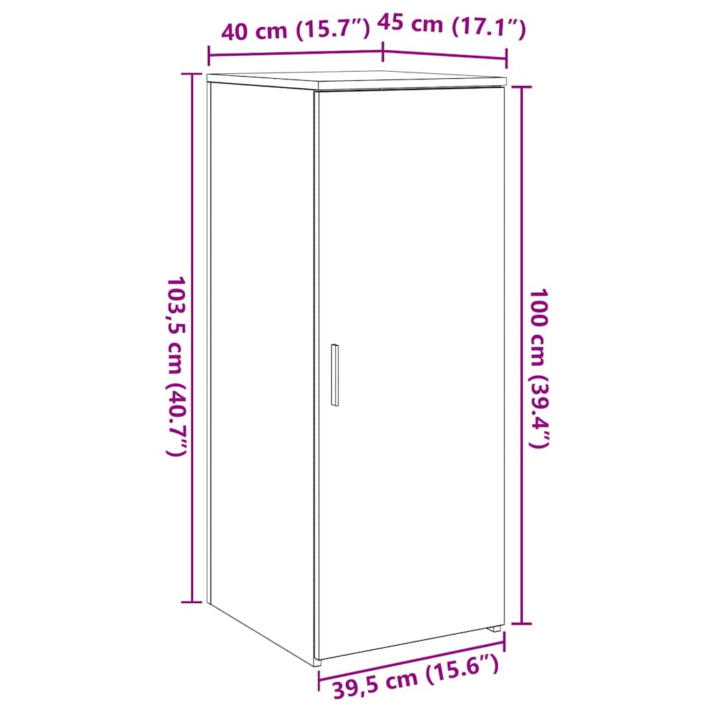 Storage Cabinet Old Wood 40x45x103.5 cm Engineered Wood