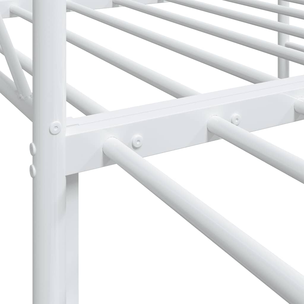 Daybed with Trundle without Mattress White 90x200 cm Steel