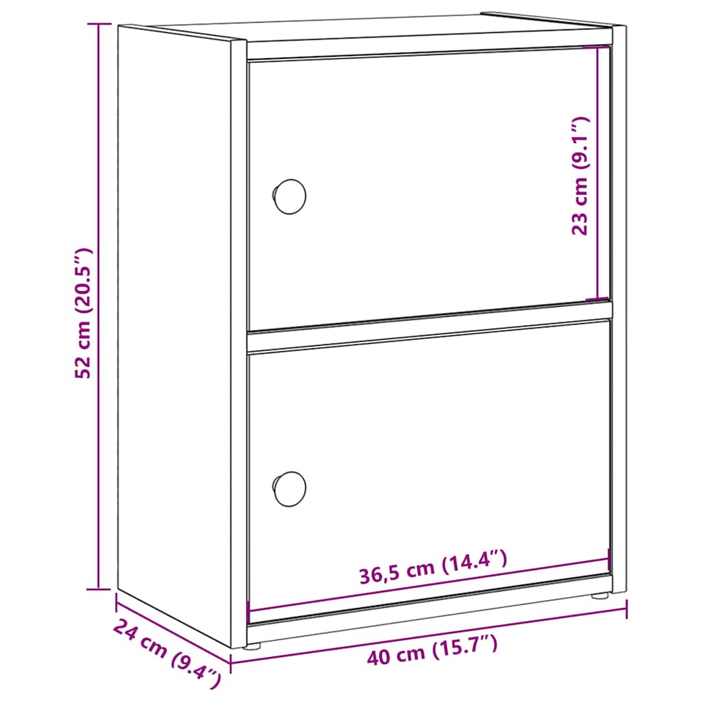 Bookcase Sonoma Oak 40x24x52 cm Engineered Wood