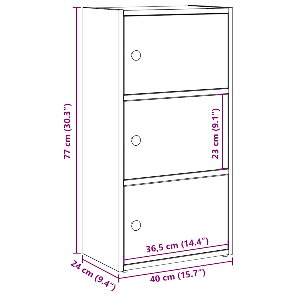 Bookcase Brown Oak 40x24x77 cm Engineered Wood